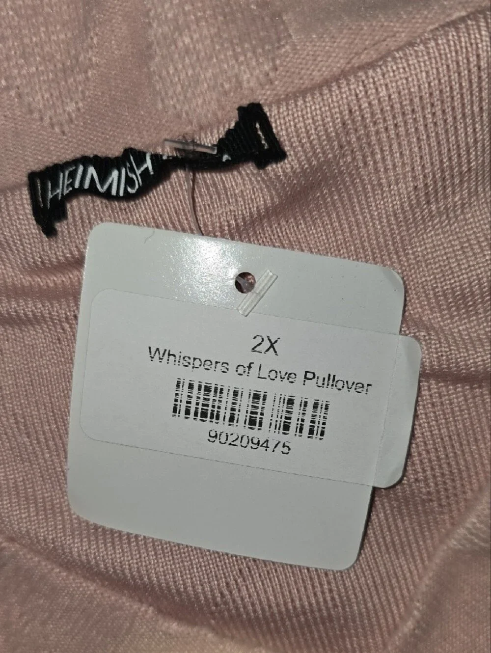 HEIMISH USA Pink V-Neck Heart Pattern Sweater